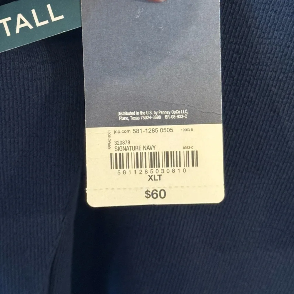 St John’s Bay 3/4 zip pullover sweater sz XLT color NAVY BLUE